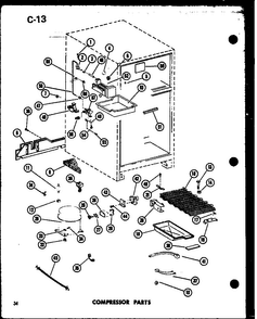 Compressor Parts Diagram and Parts List for TC18D-L-P74660-5WL  Amana Refrigerator