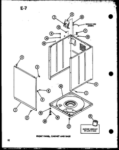 Front Panel Diagram and Parts List for TAA200 P75751-13W Amana Washer