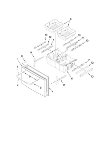 Freezer Door Parts Diagram and Parts List for MFI2067AES5  Maytag Refrigerator