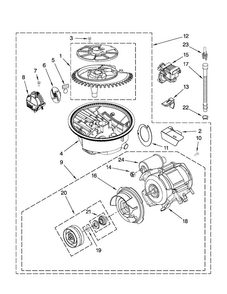 Pump And Motor Parts Diagram and Parts List for MDB4709PAM0  Maytag Dishwasher