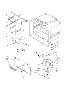 Freezer Liner Parts Diagram and Parts List for ABL1927VES3  Amana Refrigerator