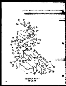 Interior Parts 18 Cu. Ft. Diagram and Parts List for T16J-P60178-1W  Amana Refrigerator
