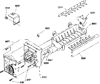 Ice Maker Parts Diagram and Parts List for TGI21VW-P1310901WW  Amana Refrigerator