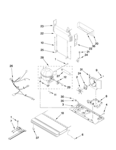 Unit Parts Diagram and Parts List for ABB1921WEW2  Amana Refrigerator