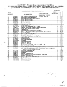 Freezer Evaporator And Air Handling Page 2 Diagram and Parts List for SX22M  Amana Refrigerator