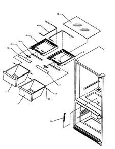 Crisper Diagram and Parts List for BX22RE-P1161602WE  Amana Refrigerator