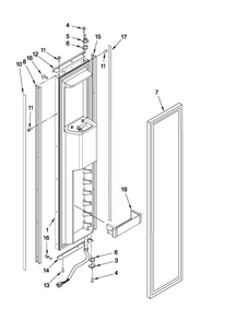 Freezer Door Parts Diagram and Parts List for JS42CXDUDB02  Jenn-Air Refrigerator
