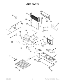 Unit Parts Diagram and Parts List for MFT2772HEZ01  Maytag Refrigerator