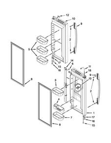 Refrigerator Door Parts Diagram and Parts List for MFI2670XEM7  Maytag Refrigerator