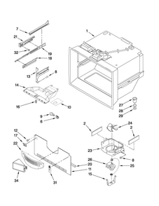 Freezer Liner Parts Diagram and Parts List for MBF1958WEB1  Maytag Refrigerator