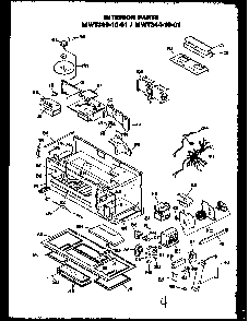 Interior Parts Diagram and Parts List for MWT366 10-01 Caloric Microwave