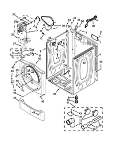 Cabinet Parts Diagram and Parts List for MDG25PDAWW2  Maytag Dryer