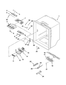 Refrigerator Liner Parts Diagram and Parts List for AFD2535FES4  Amana Refrigerator