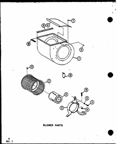 Blower Parts (ebcu2410mc/p6752109c) (ebcu3610mc/p6752110c) (ebcu2410md/p6752111c) (ebcu3610md/p6752112c) Diagram and Parts List for D6777101 P6777101 Amana Air Conditioner