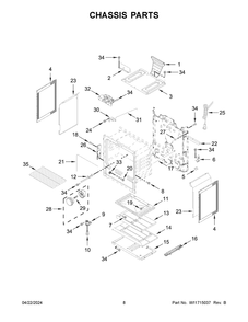 Chassis Parts Diagram and Parts List for MGR6600PZ1  Maytag Range