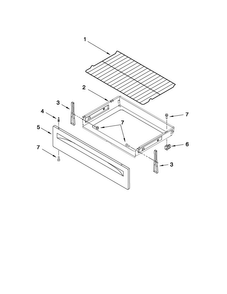Drawer & Broiler Parts Diagram and Parts List for 4KAER5500AW0  Amana Range