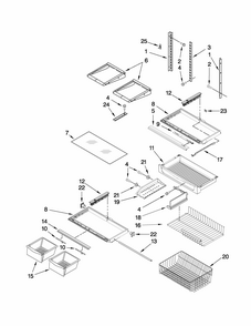 Shelf Parts Diagram and Parts List for GB2225PEKW4  Amana Refrigerator