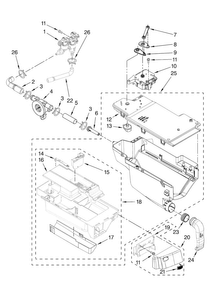 Dispenser Parts Diagram and Parts List for MHWE500VW01  Maytag Washer