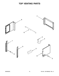 Top Venting Parts Diagram and Parts List for JMW2430LL03  Jenn-Air Microwave Oven Combo