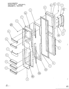 Complete Refrigerator Assembly Diagram and Parts List for SXD25MP-2  Amana Refrigerator