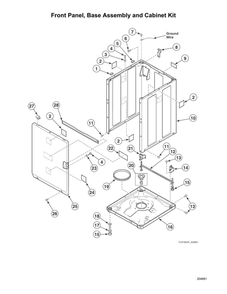 Front Panel/Base Assembly/Cabinet Kit Diagram and Parts List for AWN632SP116TW01  Speed Queen Washer