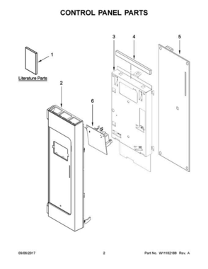 02 - Control Panel Parts Diagram and Parts List for AMV6507RGS1  Amana Microwave Oven Combo