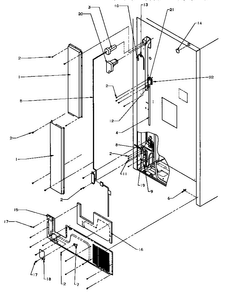 Cabinet Back Diagram and Parts List for TJ18R8L-P1181715WL  Amana Refrigerator