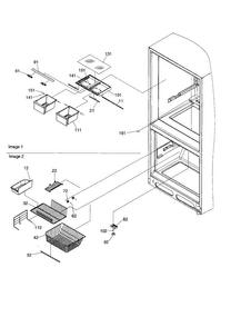 Crisper/freezer Feature Diagram and Parts List for BR18VW-P1320703WW  Amana Refrigerator