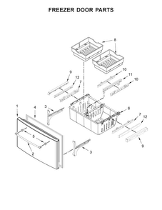 Freezer Door Parts Diagram and Parts List for MFI2269DRH01  Maytag Refrigerator