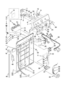 Controls And Rear Panel Parts Diagram and Parts List for 6AMTW5455TQ1  Maytag Washer