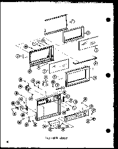 Exterior Parts Diagram and Parts List for R-2 P71306-2M Amana Microwave
