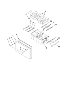 Freezer Door Parts Diagram and Parts List for JFI2089WES5  Jenn-Air Refrigerator