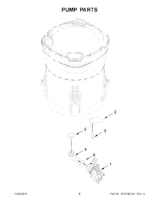 Pump Parts Diagram and Parts List for MVWB755DW0  Maytag Washer