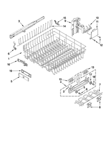Upper Rack And Track Parts Diagram and Parts List for JDB3600AWS2  Jenn-Air Dishwasher