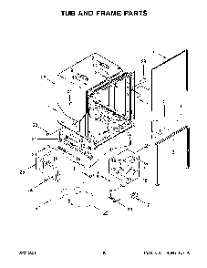 Tub And Frame Parts Diagram and Parts List for 66514793N513  Kenmore Dishwasher