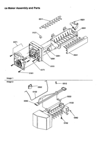 Ice Maker Assembly And Parts Diagram and Parts List for TSI25VE-P1308102WE  Amana Refrigerator