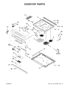 Cooktop Parts Diagram and Parts List for JES1750FS0  Jenn-Air Range