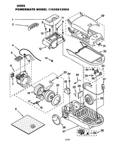 Vacuum Cleaner Diagram and Parts List for 11620812004  Kenmore Canister Vacuum