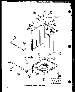 Front Panel Diagram and Parts List for TAA400 P77040-2W Amana Washer