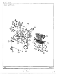 Door Diagram and Parts List for 7740A  Norge Dryer