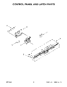 Control Panel And Latch Parts Diagram and Parts List for 66514793N513  Kenmore Dishwasher