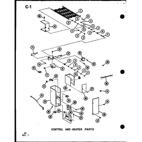 Control And Heater Parts 1 Diagram and Parts List for BBC3610M-B P67346-6C Amana Air Conditioner
