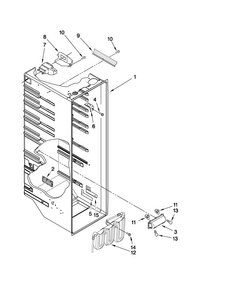 Refrigerator Liner Parts Diagram and Parts List for MSD2574VEW10  Maytag Refrigerator