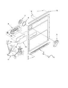 Door And Latch Parts Diagram and Parts List for JDB3200AWS2  Jenn-Air Dishwasher