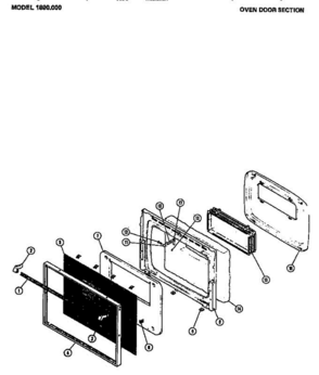 04 - Oven Door Section Diagram and Parts List for 1890000  Litton Range
