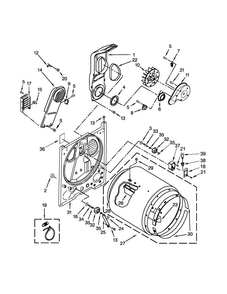 Bulkhead Parts Diagram and Parts List for CED126SBW1  Crosley Dryer
