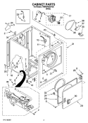 Part Location Diagram of WP3406105 Whirlpool Dryer Door Switch Assembly