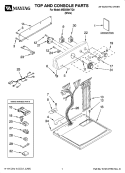 TOP AND CONSOLE PARTS Diagram and Parts List for MED5591TQ0  Maytag Dryer