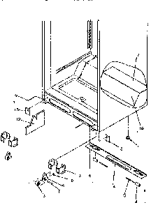 Cabinet Bottom Diagram and Parts List for TR21S4L-P1196103WL  Amana Refrigerator