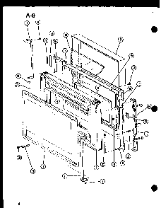 Door Diagram and Parts List for CRMC-20B P74130-5M Amana Microwave